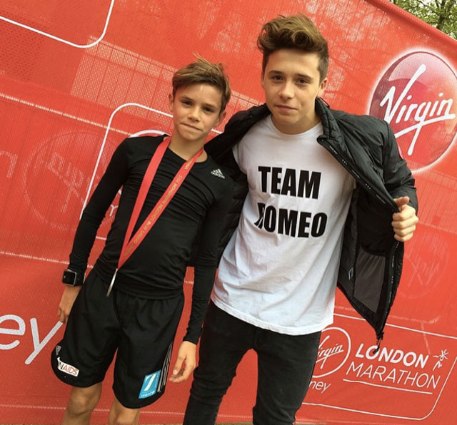 The Beckham’s Show Support For Their Son in The London Marathon