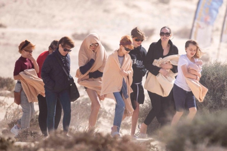 Angelina Jolie Hits The Beach With 4 OfHer Children During Break From Filming‘The Eternals’